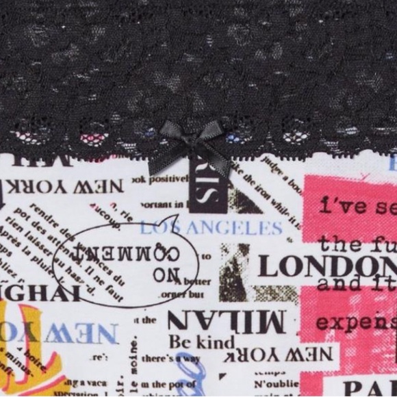 ๐ Cotton Mid-Rise Boyshort Lace Trim Panty 1 1X 14 16 NWT Torrid New! Newspaper - Picture 2 of 4